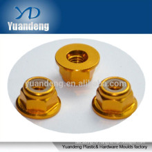 high quality M5 aluminum colored flange lock nut